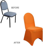 YOUR CHAIR COVERS - 6 Pack Orange Stretch Spandex Banquet Chair Covers - Wedding Slip Premium Quality Cover - Image 5