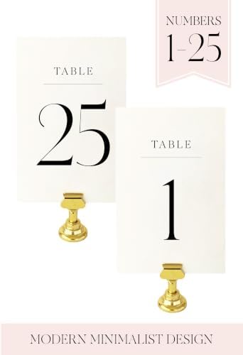 Weekend Paper Co.™ Modern Minimalist Wedding Table Numbers, Single-Sided 4x6 premium cardstock, Black Matte Ink, Numbers 1-25 plus 4 BONUS signs for your Wedding or Any Celebration! - Image 2