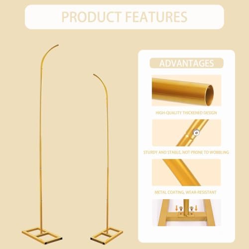 Balloon Arch Stand Set of 2, 7.9FT&6.7FT Wedding Arch Frames with Base - Image 4