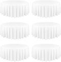 YMHPRIDE 6 Pack Round Tablecloth White Table Cloths 132 Inch Polyester Round Table Cloth,White TableClothes Round 132 inch Washable Fabric Table Covers for Wedding,Party,Dining,Banquet by YMHPRIDE