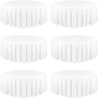 YMHPRIDE 6 Pack Round Tablecloth White Table Cloths 132 Inch Polyester Round Table Cloth,White TableClothes Round 132 inch Washable Fabric Table Covers for Wedding,Party,Dining,Banquet by YMHPRIDE