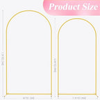 Wokceer Wedding Arch Backdrop Stand 7.2FT,6.6FT Gold Metal Arch Stand Set - Image 2