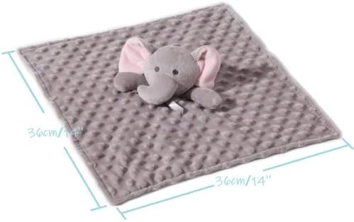 CREVENT Baby Welcome Gift Set Storage Basket with 2 Blankets+ 1 Security Blanket + 1 Taggie + 1 Gift Bag with Ribbon (Grey) - Image 7