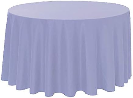 Polyester Round Tablecloth 120" Ideal for 60 inch round table (Lavender) by KS+Linens