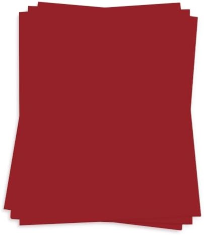 Deep Red Card Stock Paper - 8 1/2 x 11 - Thick, Heavy 111lb Cover - 25 Pack - Gmund Colors Matte Finish by LCIPaper