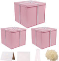 UoeRing 3 Pcs Large Gift Box Matte Pink 12x12x11 Inch with Lid by Unknown