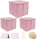 UoeRing 3 Pcs Large Gift Box Matte Pink 12x12x11 Inch with Lid by Unknown