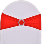 50pcs Red Spandex Chair Sashes,Durable Workmanship,Stretchable Chair Ties with Elastic for Wedding Party Banquet Event Celebration Birthday Graduation Meeting Baby Shower Decoration by SweetEasy