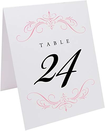 Classic Flourish Table Numbers, Pink, 1-55 - Image 2