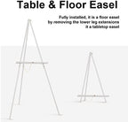 Falling in Art 65" A-Frame Wooden Tripod Easel Stand (White) - Image 4