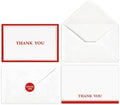 Whaline 100 Packs Thank You Cards, Red Border, 4 x 6 Inch, 2 Designs by Whaline