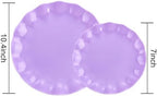 LIYH 24Pcs Purple Plastic Plates Reusable For Party Dinner Events&Birthdays - Image 2