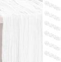 6 Pack White 35x120 Inch Cheesecloth Table Runner by SuBleer