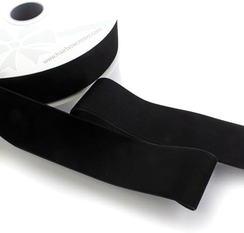 2" Velvet Ribbon Single Sided Soft Plush Luxury Craft Trim for Hair Bows Sewing Gift Wrapping Decorations Floral Arrangements and DIY Projects (Black, 25 Yards) - Image 3
