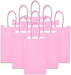 DjinnGlory 100 Pack Small Sized Pink Paper Gift Bags with Handles Bulk for Small Business, Boutiques, Baby Showers, Party Supplies, Retails, 9x5.5x3.15 Inch - Image 6