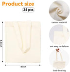 25 Pcs Mini Canvas Tote Bags,8.5 X 8 Inch - Image 2