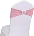 Dusty Pink Chair Sashes 60 Pack Spandex Pink Chair Sashes with Heart Buckle Slider for Wedding Banquet Party Decorations by Unknown