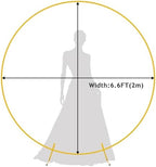 Fomcet 6.6ft Round Backdrop Stand Gold Circle Arch Metal Wedding Arch - Image 2