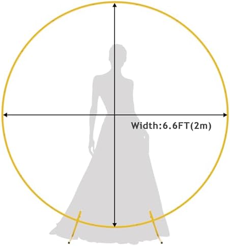 Fomcet 6.6ft Round Backdrop Stand Gold Circle Arch Metal Wedding Arch - Image 2