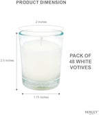 Hosley 48 Pack White Unscented Votive Candles, Clear Glass, Hand-Poured Wax, Bulk Wedding & Party Candles for Gifts, Tables, Aromatherapy & Holidays Party Weddings Birthdays (White) - Image 4