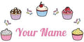 Oliver's Labels Premium Name Wall Decals - Matte Finish Personalized Wall Art for Kids' Rooms & Nurseries (Cupcakes) by Oliver%27s+Labels