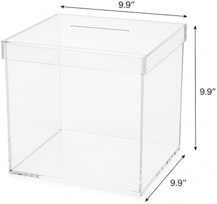 OnDisplay Luxe Acrylic Wedding Card Box with Lid - 10in Reception Money Box - Image 5