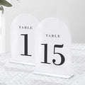 UNIQOOO White Arch Wedding Table Numbers with Stands 1-15, 5x7" Acrylic Signs and Holders, Perfect for Centerpiece, Reception, Decoration, Party, Anniversary, Event by UNIQOOO