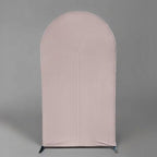 HUAYI Flesh Pink Ripples Pattern Arch Backdrop Cover for Birthday Party Wedding Baby Shower Decorations Chiara Backdrops Arched Wall Frame Stands Covers Props GP-459 2.5ft * 6ft - Image 2