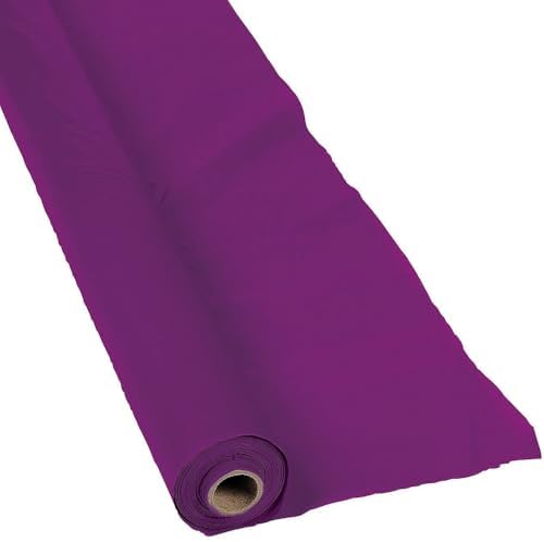 Fun Express 40 x 100 Feet Plastic Table Cover Roll Premium Disposable Plastic Tablecloth for All Type/Shape Tables | Picnic, Party, Banquet, Birthdays, Weddings (Plum) by FunExpress