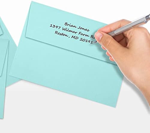 LUXPaper A7 Invitation Envelopes | Peel & Press | 5 1/4" x 7 1/4" | Seafoam Blue | 80lb. Text | 250 Qty - Image 6