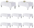 sancua White Table Cloths Rectangle, 8 Pack Tablecloths for 6 Foot Tables by sancua