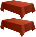 Fitable 2 Pack Faux Linen Fall Tablecloths Rectangle, 60x102 Inch, Rust by Fitable