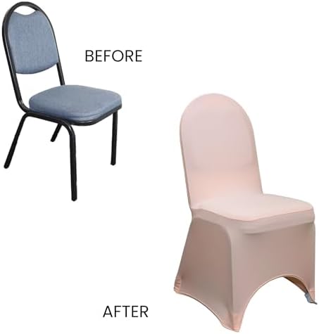 YOUR CHAIR COVERS - 50 Pack Blush Stretch Spandex Banquet Chair Cover - Wedding Slip Covers, Premium Quality Cover - Image 5
