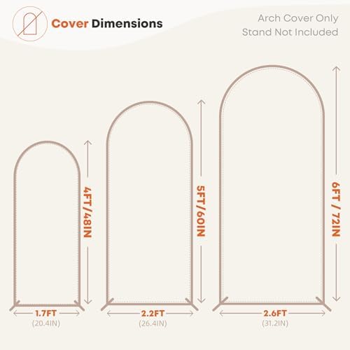 Silver Shimmer Arch Backdrop Cover Set of 3 (4 5 6FT) with Zipper,Thick Soft Stretchy Sequin Glitter Spandex Fitted Chiara Cover for Wedding Birthday Baby Shower Graduation Party Photo Backdrop - Image 4