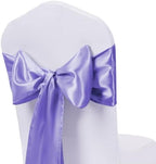 50 Pack Satin Lavender Chair Sashes Bows 7x108 inches Wedding Satin Ribbons - Image 3