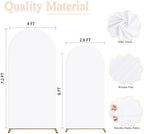 Set of 2 Wedding Arch Cover 7.2ft 6ft White Arch Cover Chiara Backdrop Cover Spandex Fitted Arch Stand Cover Balloon Arch Covers Stretchy Backdrop for Baby Shower Party Ceremony Decoration - Image 2