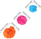 YARNOW 15pcs Tissue Paper Pom Poms - Tissue Paper Flowers for Fiesta Parties, Baby Shower, Birthday Decorations - 8, 10, 12, Inch Party Decor - Image 2