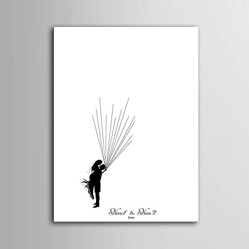 Personalized Wedding Gift Fingerprint Guest Book Canvas Wedding Favors for Party Anniversary Decorations DIY Thumbprint Signature Painting Ready to Hang-60x90cm - Image 2