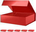 PACKHOME 6 Large Red Gift Boxes 13.5x10x3.5in Magnetic Lids for Shirt by PACKHOME