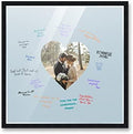 20x20 Square Black Autograph & Signature Picture Frame With Blue Heart Opening Photo Mat for 8x8 Pictures Wooden Picture Frames - Birthday, Baby Shower, Memorial Signing Board, Matted Frame by PosterPalooza