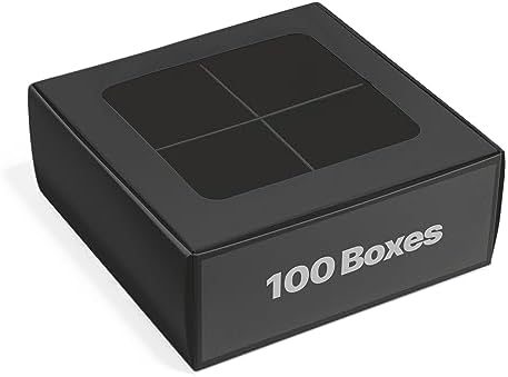100 pcs Black Mini Cookie Boxes for 4 treats with Window and Dividers, Bakery Boxes, 6 x 6 x 2.4 Inches SMALL Baking Boxes, Square Cookies Box Decorating Supplies for Gift Giving by ModsyBaking