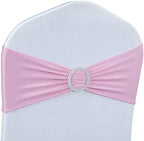 Babenest 50PCS Spandex Chair Sashes Bows with Buckle for Wedding Deco, Pink by Babenest