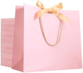 EUSOAR Pink Gift Bags with Ribbon Bow, 50pcs 12.5"x4.5"x11" Thank You Gift Bags with Handles, Large Gift Wrap Treat Bags Bulk for Wedding Baby Shower Birthday Anniversary Holiday Party by EUSOAR