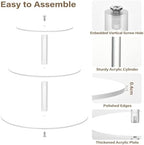 J JOYSAY White Pattern Acrylic Cupcake Stand 3 Tier Dessert Table Display Set Clear Cake Stands for Wedding Baby Shower Party Decorations Easy Assembly Donut Tower - Image 2