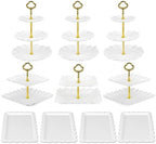 Pack of 11 NWK Cake Stand Set of Cupcake Stand, Tray & Table Cloth (Gold) - Image 6