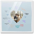Poster Palooza 24x24 White Autograph & Signature Picture Frame With Blue Heart Opening Photo Mat for 8x8 Pictures - With Pens, UV Acrylic & Foamboard Backing by PosterPalooza