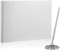 Geyee Leather Guest Book and Pen Stand Set, 10.5" x 8", White by Geyee