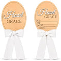 Personalized Baby Announcement Sign Set with Ribbon Bow by Handmade