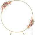 IDAODAN 6.9ft Round Backdrop Stand Circle Arch Frame, Golden Metal Balloon Arch Stand Kit for Wedding Birthday, Balloon Ring Base & Photo Backdrop Decor by IDAODANBalloonArchStandDecorations