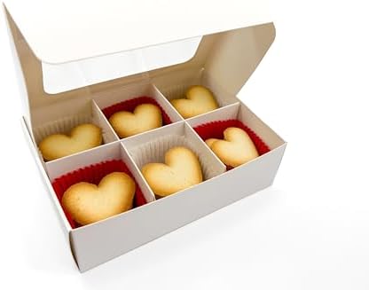 20-Ct White Treat Boxes, 6.5x4.5x1.9in, Window & Dividers - Image 3